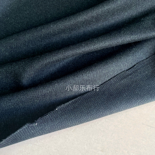 深墨绿色暗波纹羊毛呢法兰绒布料春秋薄款大衣西装裙裤子服装面料