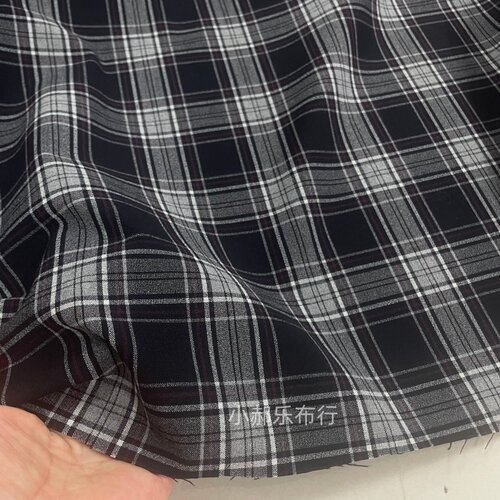日本进口薄款黑白弹力格子春秋时装布料马甲西装套装裤子裙子面料