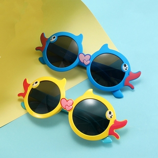 2021新款 软硅胶儿童偏光太阳眼镜潮卡通可爱小鸭防紫外线辐射墨镜