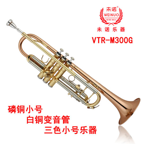 未诺 学生乐队小号乐器初学者降b调专业演奏铜管乐器VTR-M300磷铜