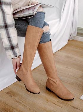 靴女工作靴女鞋棕色白色靴子低跟高筒大码靴子小码女靴 32 47 KB