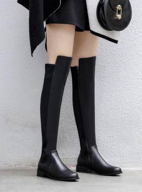 mk低跟真皮大小码女靴子