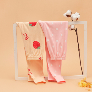 女童卫生裤两件装女孩纯棉内穿春秋打底棉毛长裤子儿童宝宝全棉线