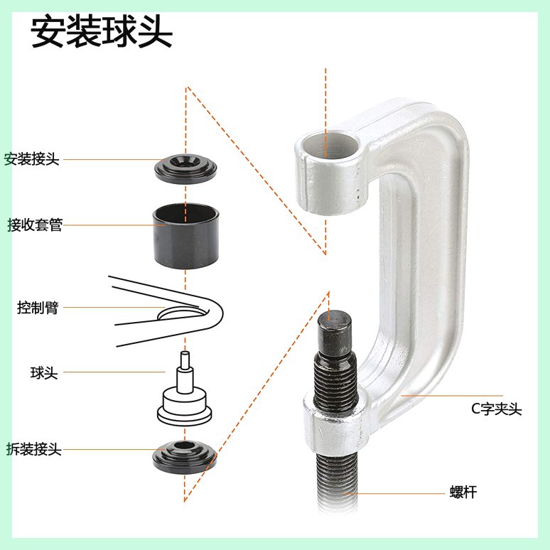 卡泰汽修汽保下摆臂球头拆装工具十字轴拆装球头拆卸球头取出器 五金/工具 其他汽修汽保工具 原图主图