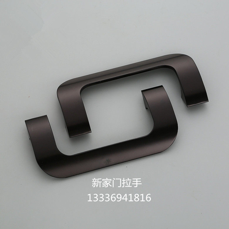 铝合金新款现代有框玻璃门拉手大门把手孔距210移门黑色现代简约