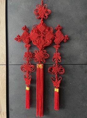 原创中国结中大号挂件高档礼品全红色 四季平安全家福  特色手工