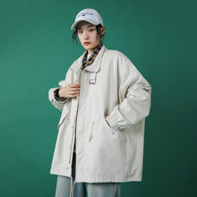 宽松初秋外套女ins潮夹克 纯色休闲风衣女韩版 滋潮2019春秋季 新品