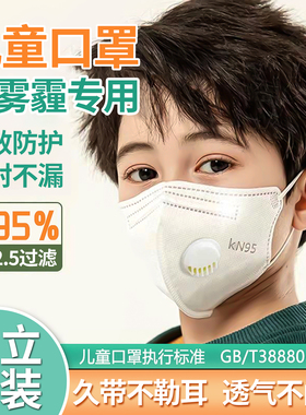 口罩儿童专用防雾霾专业8到12岁独立包装n95防过敏性鼻炎2025新款