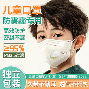 口罩儿童专用防雾霾专业8到12岁独立包装 n95防过敏性鼻炎2025新款