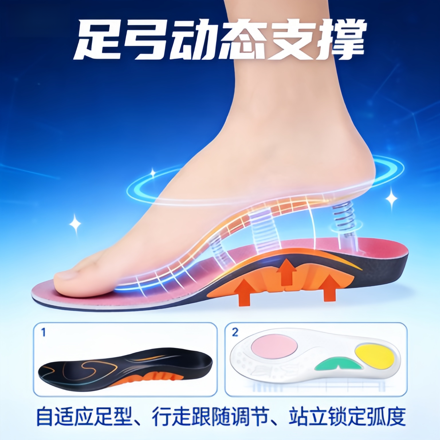 足弓支撑鞋垫扁平足矫正神器