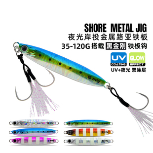 岸抛慢摇铁板饵带单双钩速沉夜光海钓路亚亮片35g45g60g80g100g01