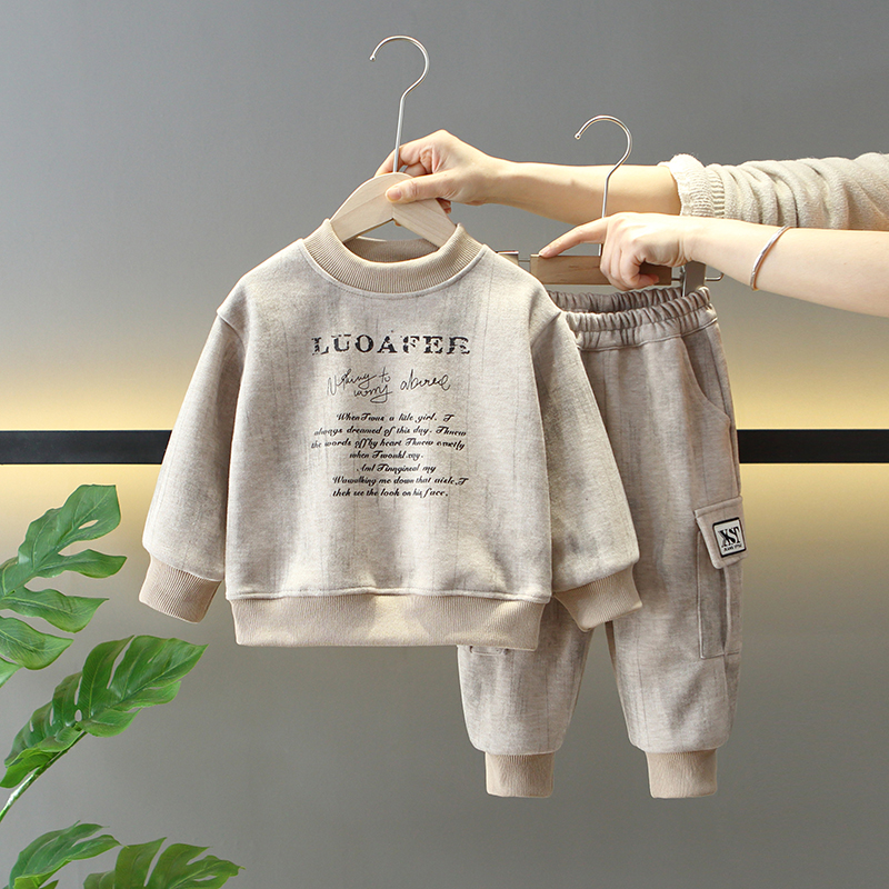 男童春秋季帅气卫衣套装2025新款儿童春季运动服宝宝时髦韩版衣服