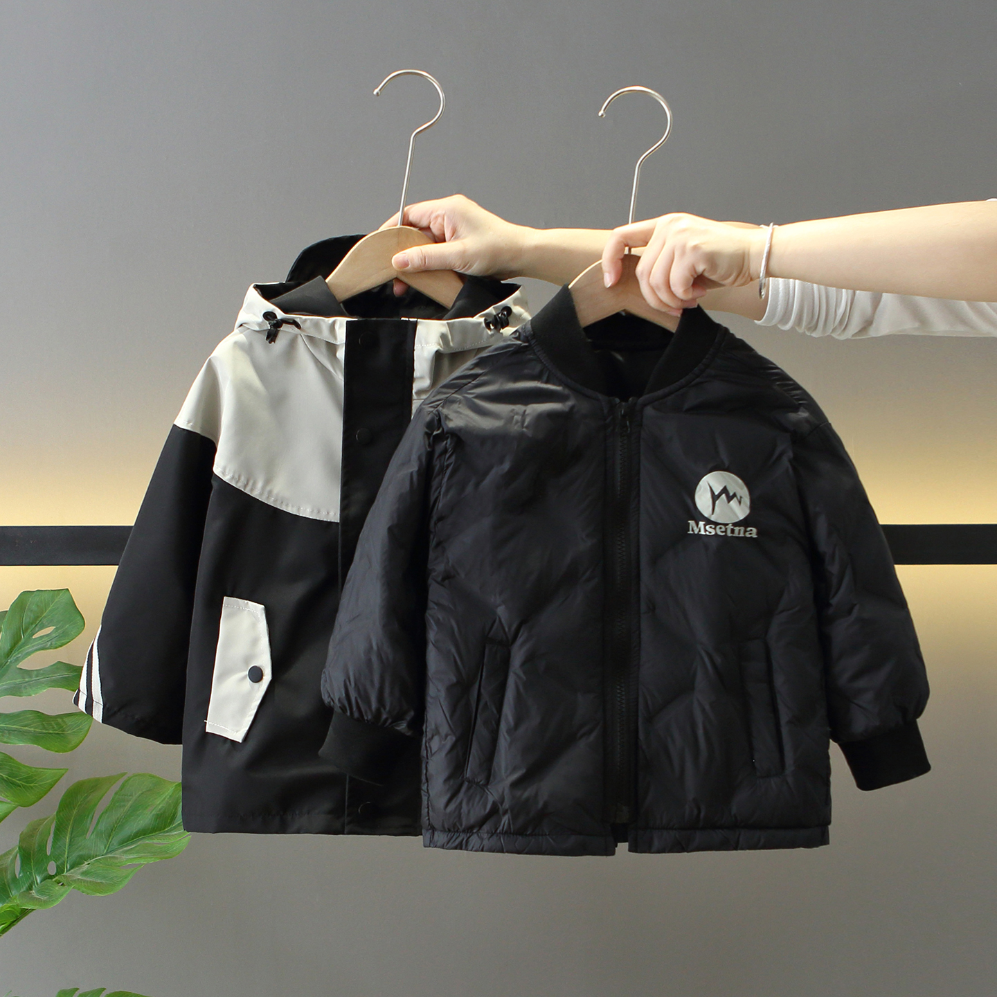 男童冬季保暖三合一羽绒服冲锋衣