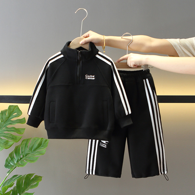 男童秋装套装2025新款韩版儿童运动衣服春秋款男孩卫衣两件套潮酷