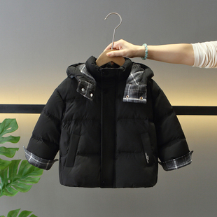 加厚酷帅棉服潮 儿童冬季 男童冬装 羽绒服白鸭绒面包服外套2025新款