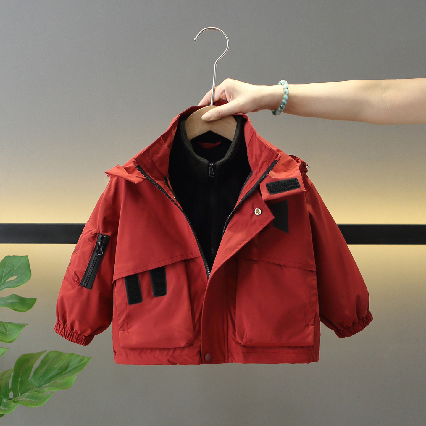 男童秋冬季韩版酷帅三合一冲锋衣