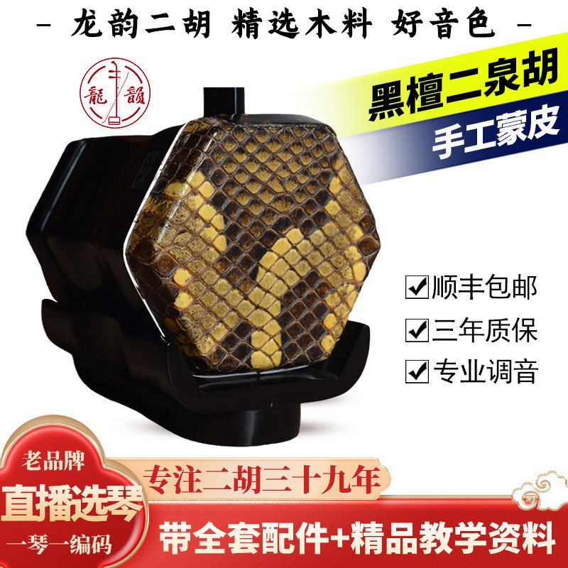 龙韵二泉胡乐器厂家直销二泉二胡二泉琴黑檀二胡成人演奏专业演奏