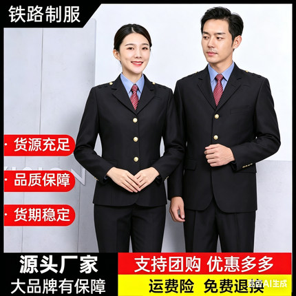 2023式铁路制服工作服春秋装列车员车站铁路学校校服服装春裤