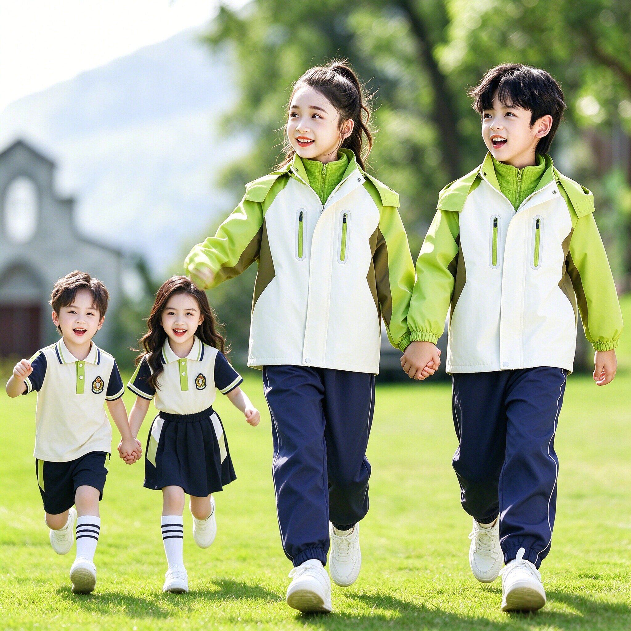 小学生校服冲锋衣三件套春秋冬一年级运动套装儿童班服幼儿园园服