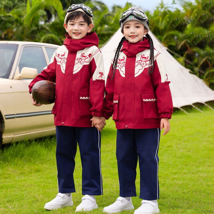 儿童新款校服小学生冬季班服一年级加厚冲锋衣三件套男女生运动服