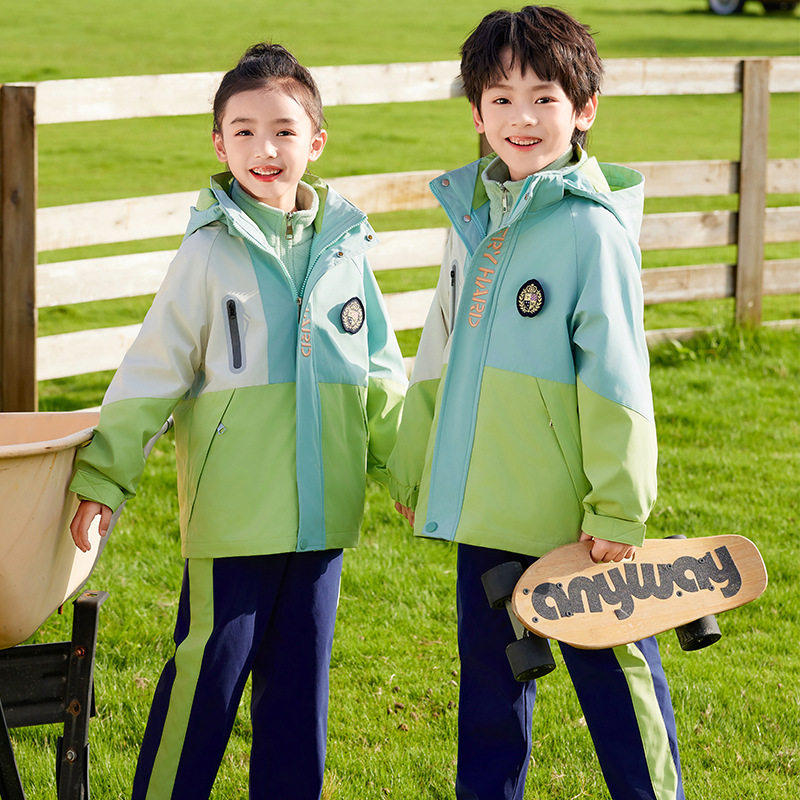 中小学生校服春秋套装英伦风儿童班服运动服三件套幼儿园服冲锋衣
