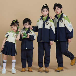 小学生校服秋冬季冲锋衣三件套幼儿园园服儿 童班服运动会教师服8
