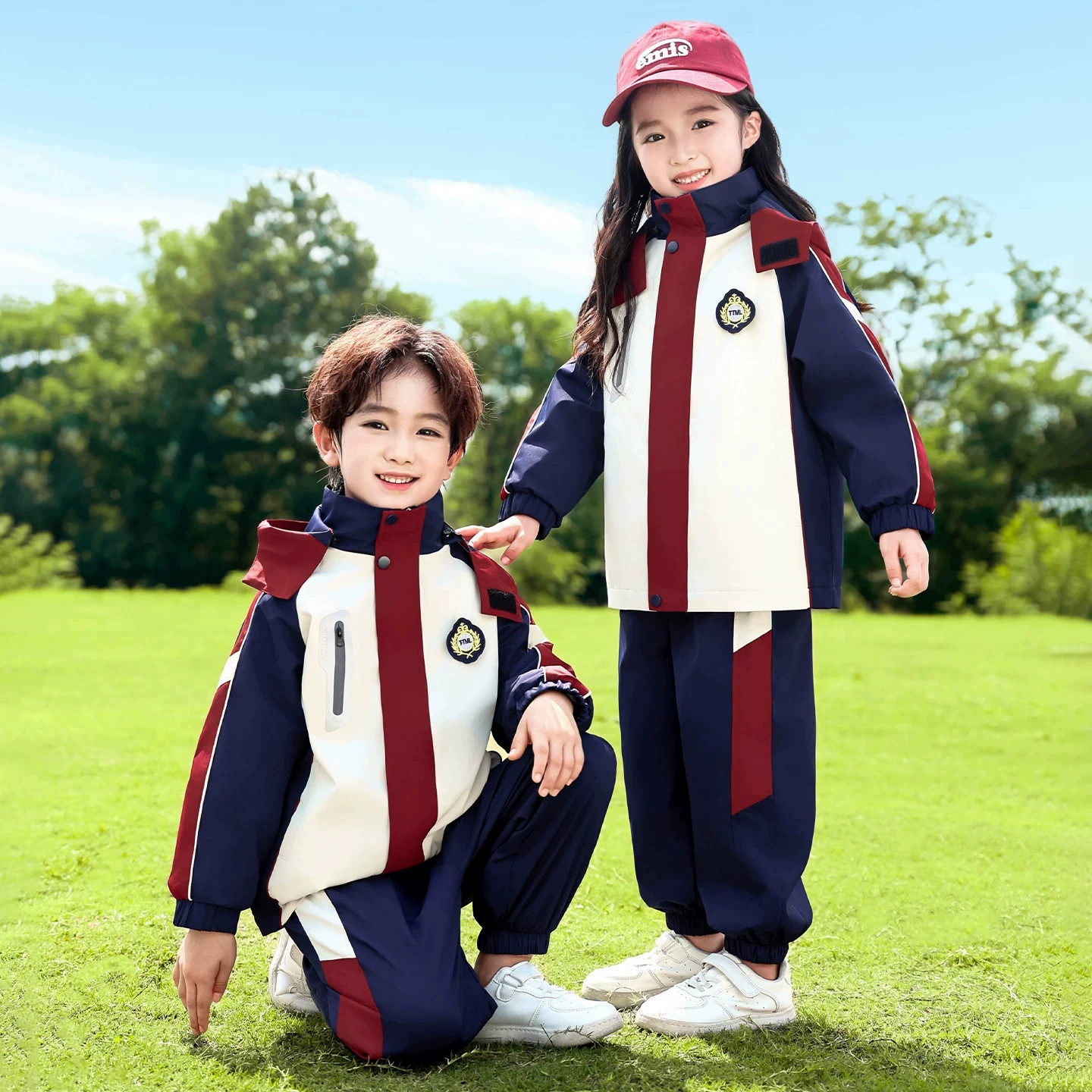 校园英伦风春秋冬装班级团体服幼儿园园服中小学生冲锋衣校服套装