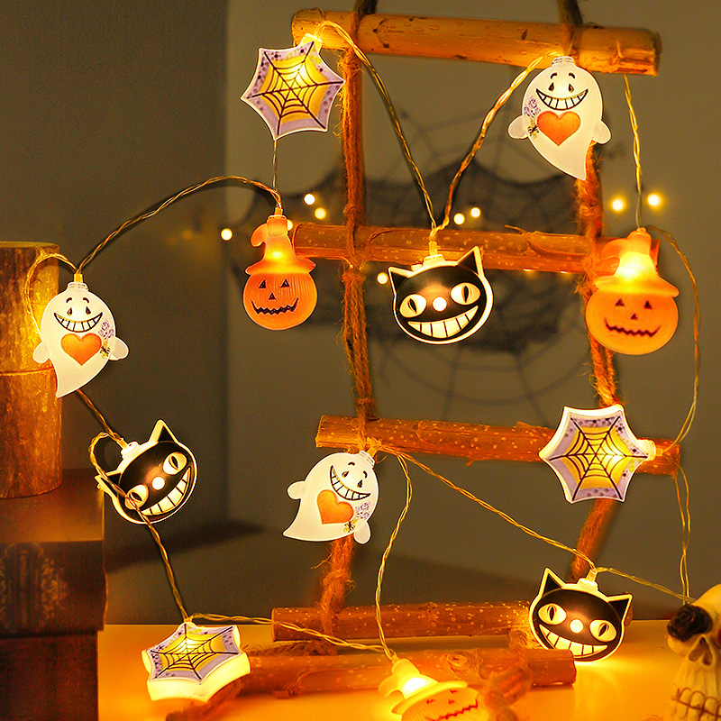 万圣节装饰品发光LED南瓜灯串酒吧餐厅户外庭院氛围场景布置道具