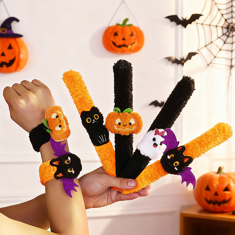 万圣节饰品拍拍圈装扮道具幼儿园儿童南瓜灯手腕手环玩具礼物装饰