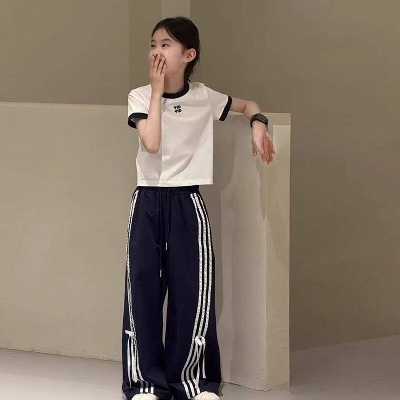 女童夏季韩版字母T恤二件套