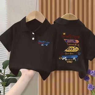 t恤儿童卡通韩版 polo衫 纯棉中大童洋气短袖 夏季 吸汗男女童上衣 装