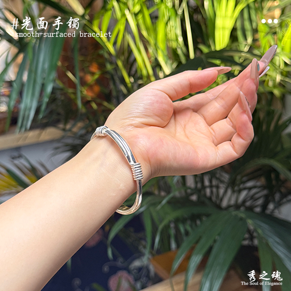 足银9999纯银手镯女款时尚百搭