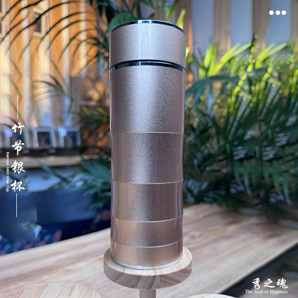 足银999内胆 银水杯 茶杯 办公 送长辈 泡茶杯竹节水杯