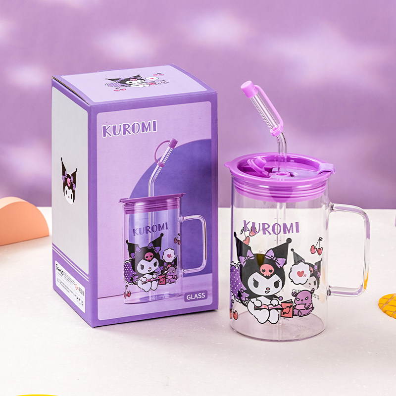 库洛米高硼硅玻璃吸管杯三丽鸥女生高颜值可爱水杯咖啡杯牛奶杯子,餐饮具,玻璃杯,淘宝优惠券,粉丝福利购,淘宝优惠卷