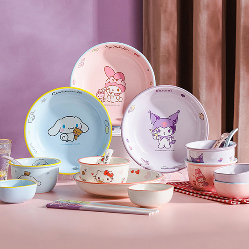 HelloKitty卡通陶瓷饭碗餐具套装