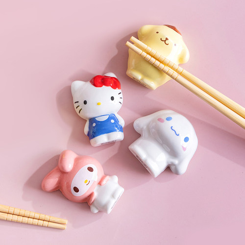 hellokitty陶瓷卡通立体筷子架托