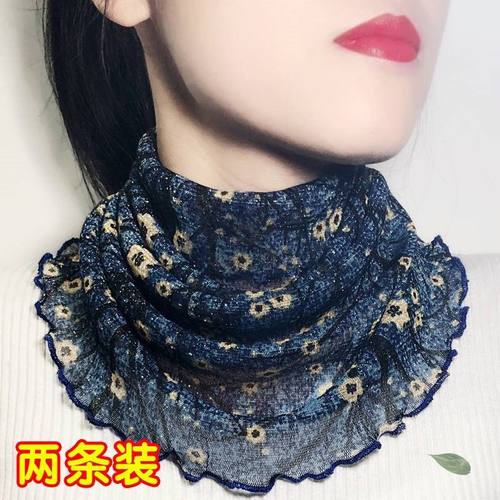 百变围脖夏季薄款百搭纱巾女套头丝巾防晒面纱围脖护颈小脖子围巾