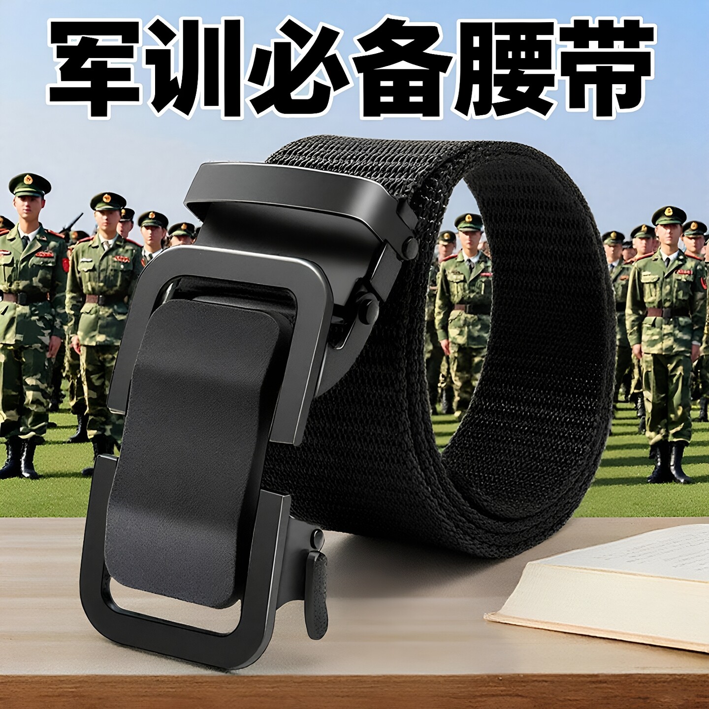 腰带帆布皮带男女款裤带牛仔裤潮配饰学生自动松紧扣尼龙军训户外
