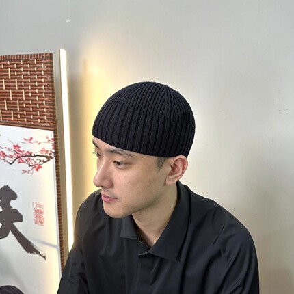 帽子男士瓜皮帽冬骑行针织女保暖防寒毛线帽户外光头帽光板地主帽