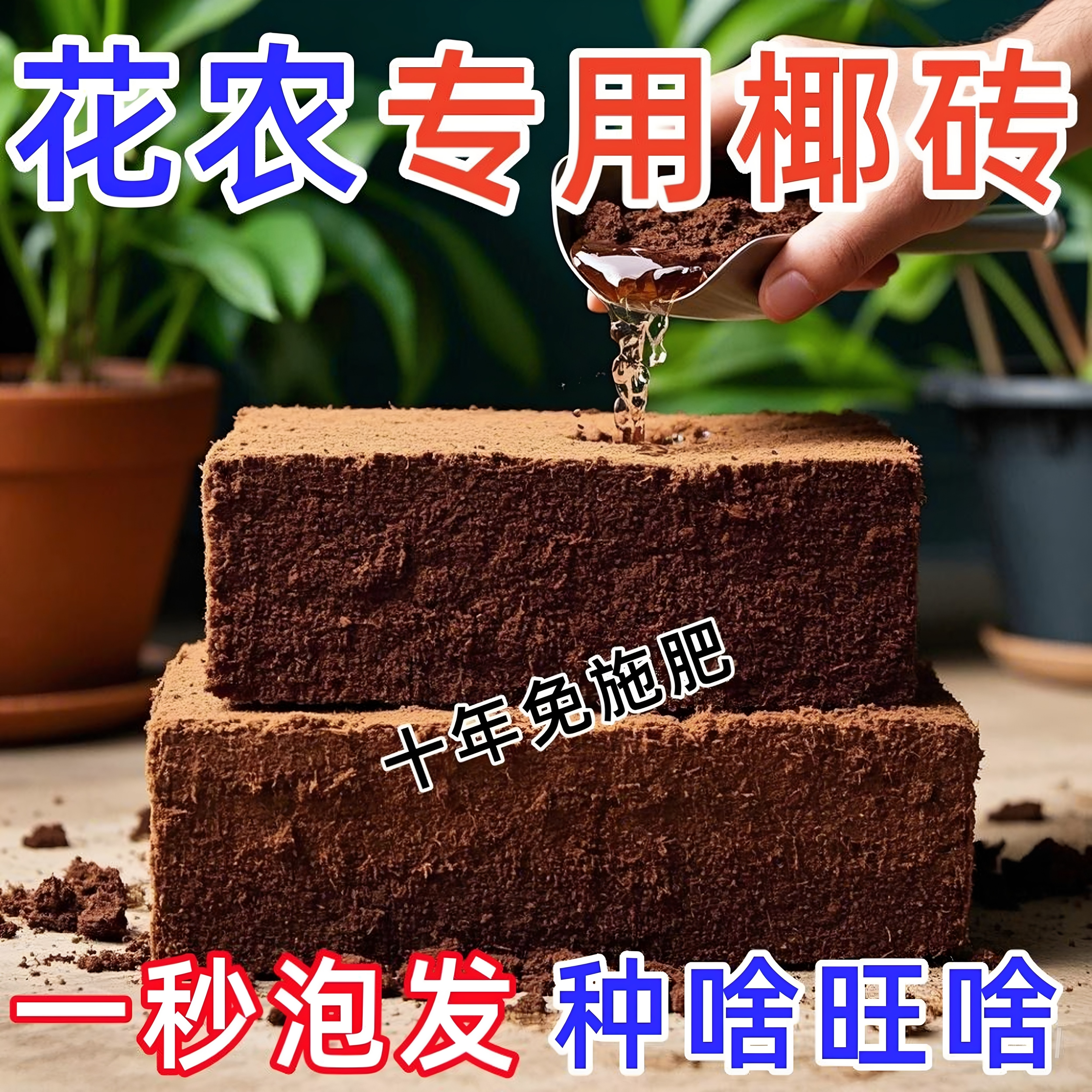 椰砖营养土通用型养花多肉绿植种菜椰糠脱盐椰土种菜种花椰壳园艺