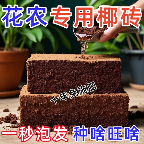 椰砖营养土通用型养花多肉绿植种菜椰糠脱盐椰土种菜种花椰壳园艺