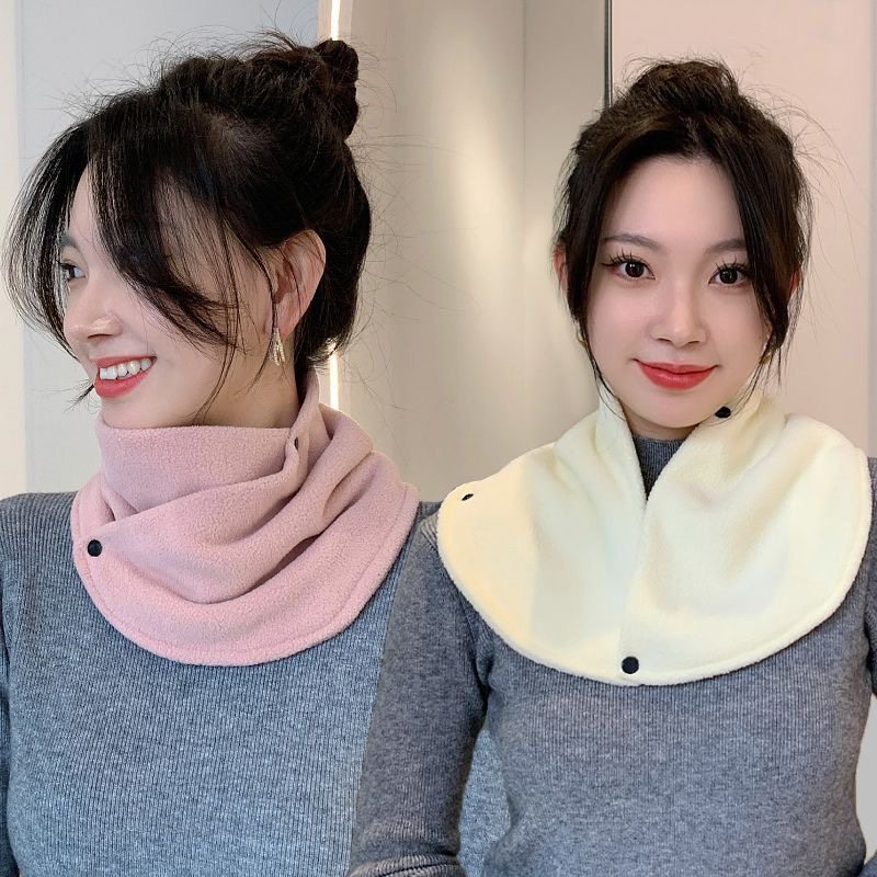 围脖女士护颈椎2023新款秋冬骑行防风套头脖套纯色男款假领小围巾