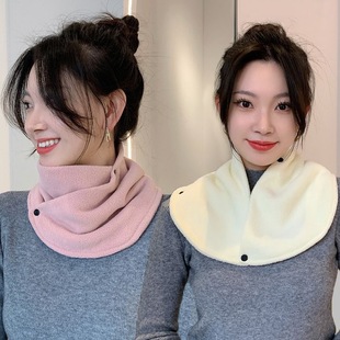 围脖女士护颈椎2023新款 假领小围巾 秋冬骑行防风套头脖套纯色男款