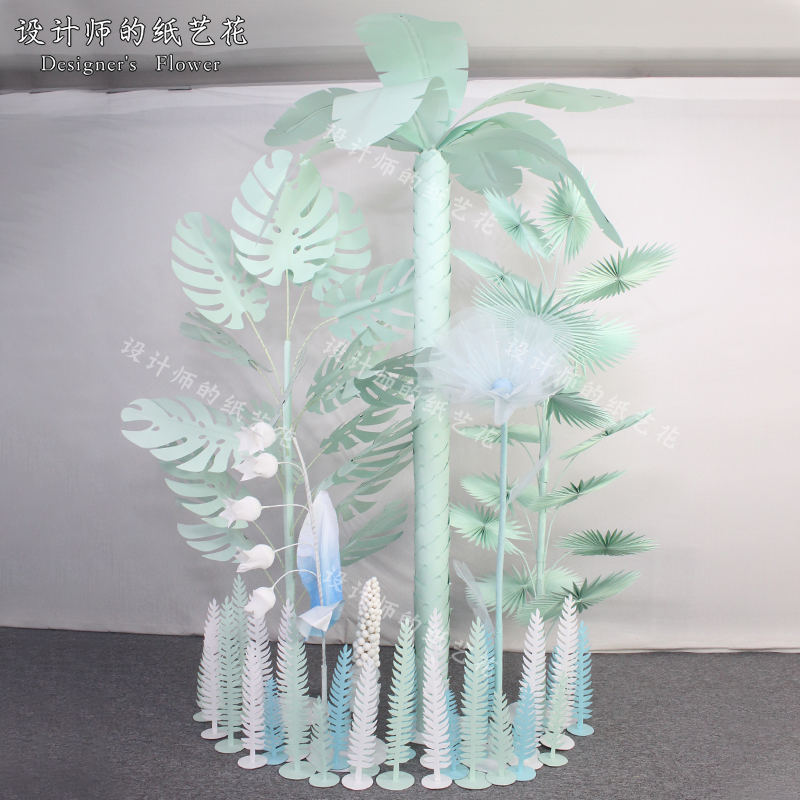 纸艺森系森林植物椰树装饰商场dp点网红店铺美陈装饰布置摆件