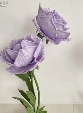 情人节玫瑰纸艺花商场dp点4s网红拍照咖啡店装饰布置道具紫色美陈