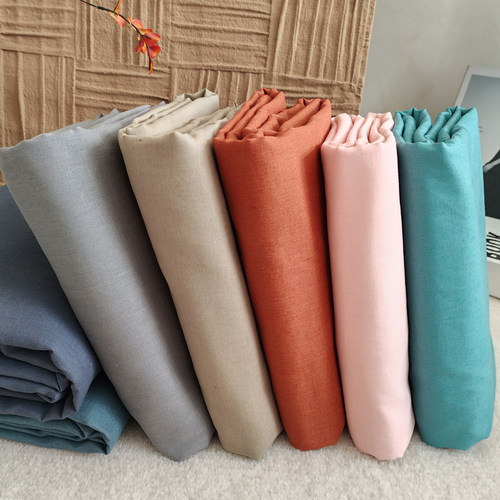 清仓外贸尾单棉麻混纺纯色床单