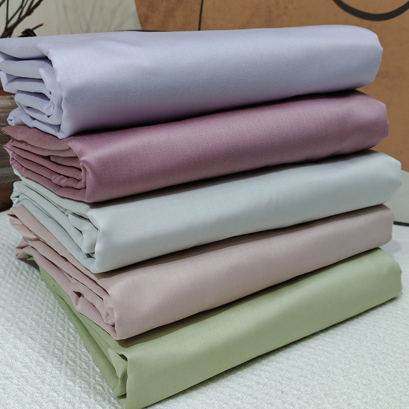 外贸尾单1000根加厚纯棉贡缎床单纯色100棉双人睡单柔软素色床单