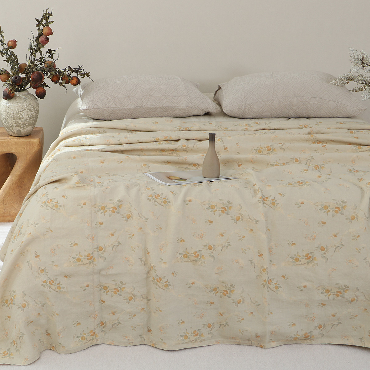 清仓捡漏！外贸原单100%汉麻床单透气天然材质单人双人加厚睡床单