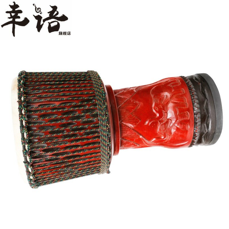 Minsine非洲鼓丽江手鼓雕刻山羊皮彩绘12/13寸云南儿童成人乐器