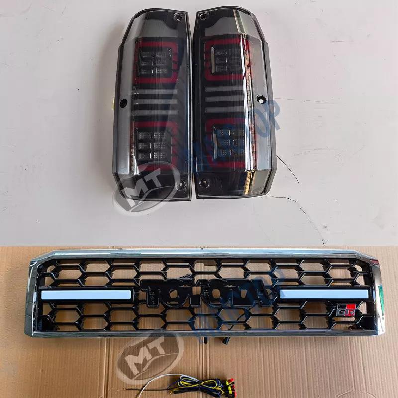 LC79汽车大灯led尾灯suv FJ79 FZJ改装个性设计带灯中网雾灯